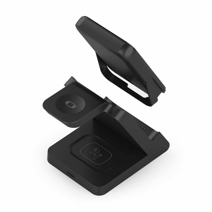 AISENS Cargador Inalámbrico 4 en 1 15W con Power Bank 5000mAh Negro