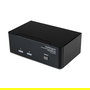 StarTech Conmutador KVM Switch de 2 Puertos para Doble Monitor DVI, USB y Audio, Resolución 2048 x 1536, Compatible con Windows, Mac, Linux