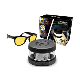 FASELIGHT Baliza Luz de Emergencia V16 Homologada DGT con Geolocalización NB-IoT eSIM 12 años, Sustituye Triángulo, Obligatoria 2026 + Gafas de Conducción Antirreflejo de Regalo