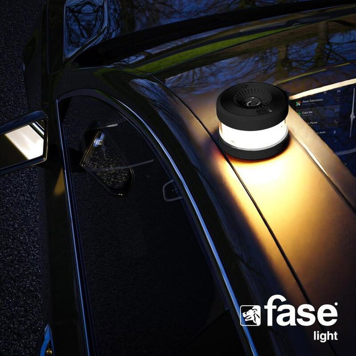 FASELIGHT Baliza Luz de Emergencia V16 Homologada DGT con Geolocalización NB-IoT eSIM 12 años, Sustituye Triángulo, Obligatoria 2026 + Gafas de Conducción Antirreflejo de Regalo