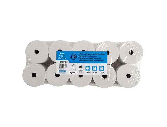 Exacompta Rollo Sumadora Térmico 80x70 mm 48 g/m2 Sin BPA