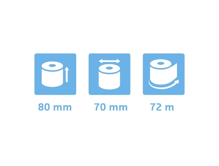 Exacompta Rollo Sumadora Térmico 80x70 mm 48 g/m2 Sin BPA