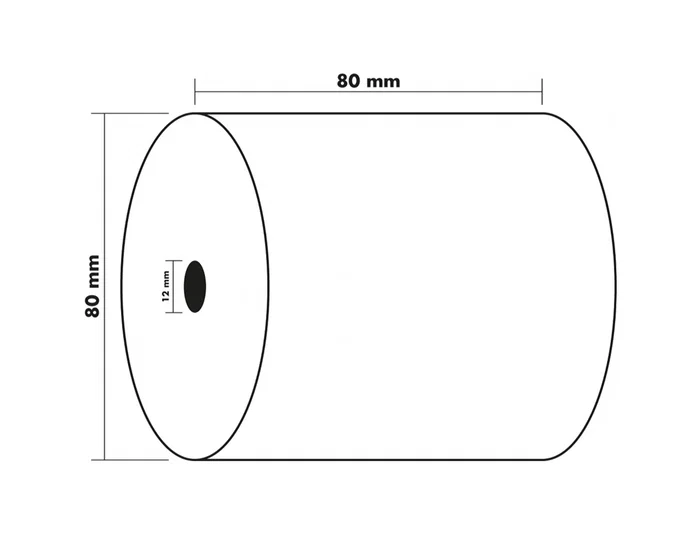 Exacompta Rollo Sumadora Térmico 80x70 mm 48 g/m2 Sin BPA