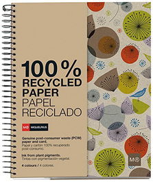 Bloc Miquelrius Eco Design Notebook 4 Micro.Tapa Dura A4 120H 80G Cuadric.5X5 Ecobirds