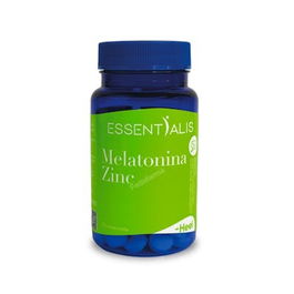 Essentialis Melatonina Zinc 1 mg 120 Comprimidos - Ayuda a Conciliar el Sueño y Reducir Jet-Lag, Sin Gluten/Lactosa, Vegano
