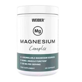 WEIDER Magnesium Complex 120 Cápsulas - Alto en Magnesio Elemental de Fuentes Orgánicas Biodisponibles