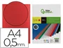 Liderpapel Tapas Encuadernacion Polipropileno A4 0.5mm Rojo Opaco Paquete 100 Unidades