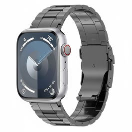 GUAN Pulsera Premium para Apple Watch, Negro/Gris, Compatible con 42mm, 44mm, 45mm, 46mm, 49mm (Series 1/2/3), GA-MAG-BNDA-P-BGL