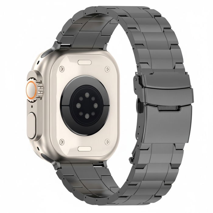 GUAN Pulsera Premium para Apple Watch, Negro/Gris, Compatible con 42mm, 44mm, 45mm, 46mm, 49mm (Series 1/2/3), GA-MAG-BNDA-P-BGL