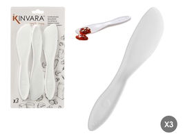 Kinvara Cuchillos de Plástico para Untar 3 Unidades 18x10x1 cm Blanco (Set de 48)