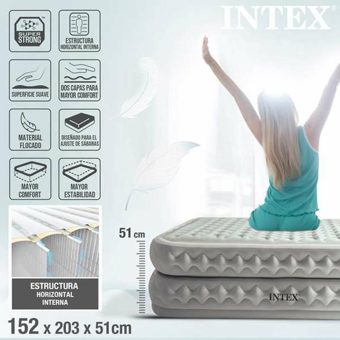 Intex Colchón Hinchable Queen Supreme Air-Flow 51 cm