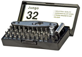 SIFER FINSTOCK Juego de 32 Puntas Simples y Mini Carraca T95032
