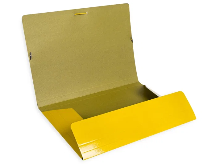 Liderpapel Carpeta Gomas Tres Solapas Cartón Plastificado Folio Color Amarillo