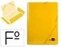 Liderpapel Carpeta Gomas Tres Solapas Cartón Plastificado Folio Color Amarillo