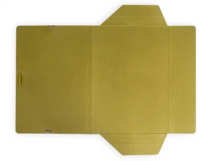 Liderpapel Carpeta de gomas con tres solapas color amarillo tamaño folio