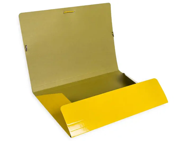 Liderpapel Carpeta de gomas con tres solapas color amarillo tamaño folio