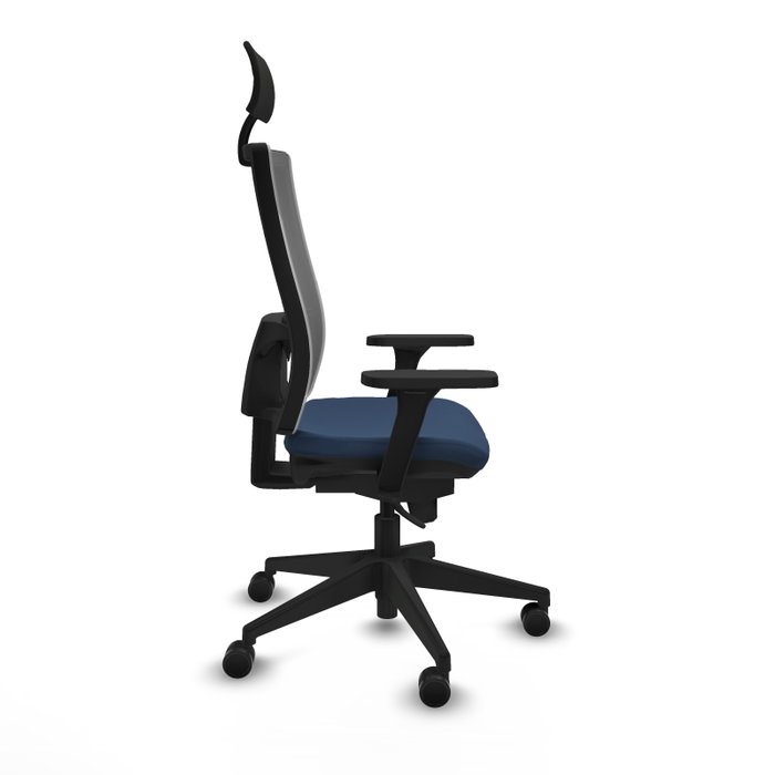 PIQUERAS Y CRESPO Silla de oficina Horna con mecanismo Sincro, Azul marino y Gris
