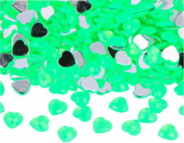Innspiro Gemas de Corazón Verde Fluor 10x10mm (1000 unidades)