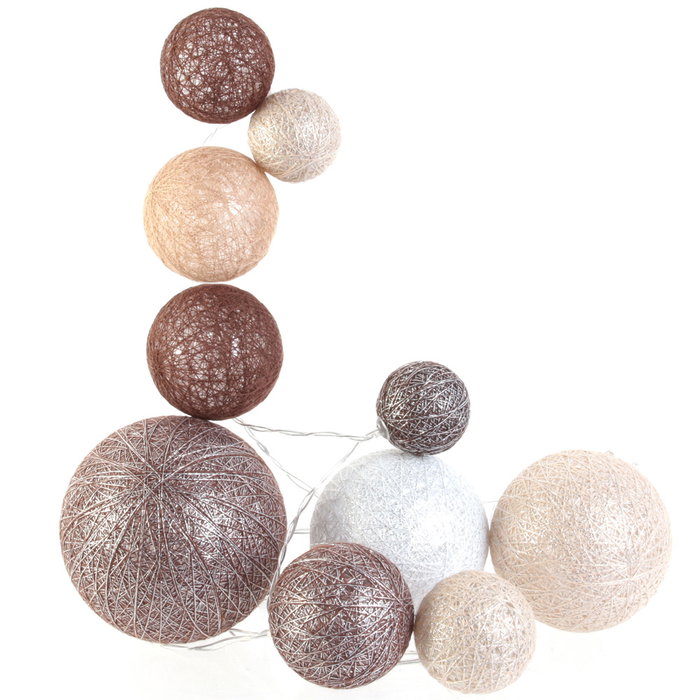 Home Deco Factory Guirnalda de Luces 10 LED con Bolas de Diferentes Medidas para Decoración Home Deco Factory Guirnalda de Luces 10 LED con Bolas de Diferentes Medidas para Decoración