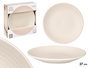 Vessia Plato Llano 27 cm Beige Grabado en Cerámica (Set de 12)