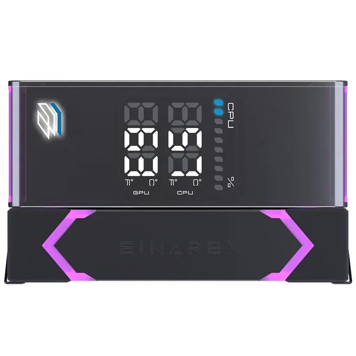 Einarex EXAC-GL-100-R-B Glide G100 Ventilador CPU Refrigerador de Aire 120mm RGB Negro - Compatible con Intel LGA 1150/1151/1200/1700/1851/2011 y AMD AM4/AM5 - PWM, HDB, 2600 RPM