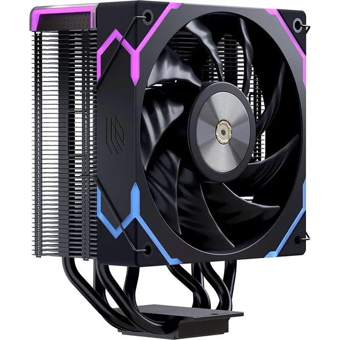 Einarex EXAC-GL-100-R-B Glide G100 Ventilador CPU Refrigerador de Aire 120mm RGB Negro - Compatible con Intel LGA 1150/1151/1200/1700/1851/2011 y AMD AM4/AM5 - PWM, HDB, 2600 RPM