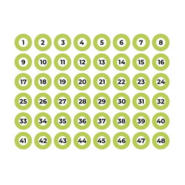 Edm Lámina Adhesiva A4 Numerada 1-48 Verde para Identificación de Artículos Exterior