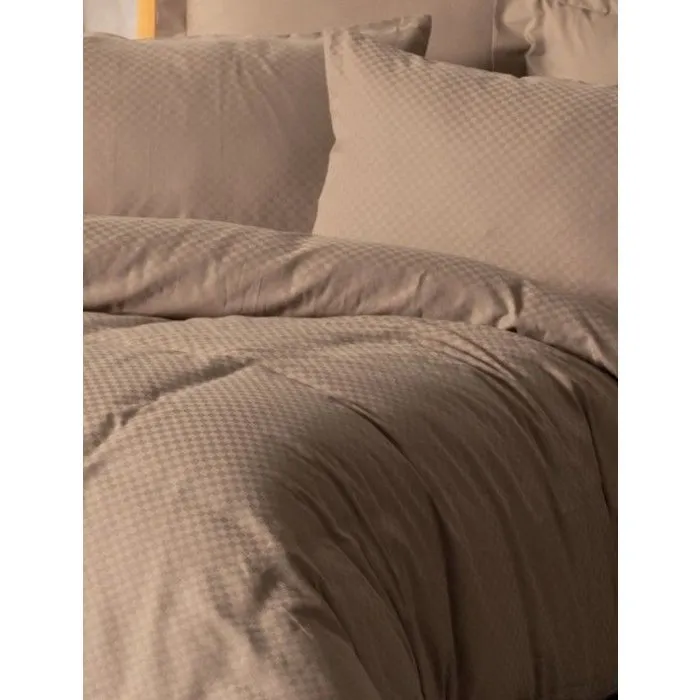Juego de Ropa de Cama 1 Funda Nórdica 140x200 cm + 1 Funda de Almohada 60x60 cm - 100% Algodón Reforzado - Estampado de Cuadros Mink - Ref: AUC8684282421030