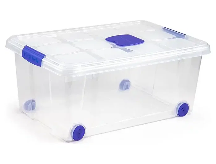 Plasticforte Contenedor plástico n 3 transparente con tapa 36 l