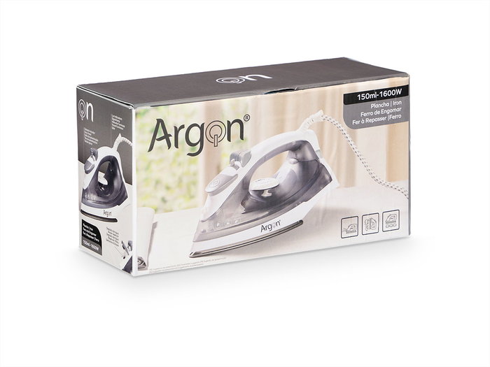 Argon Plancha Gris 1600W 24.7x12.9x9.8 cm (Set de 8)