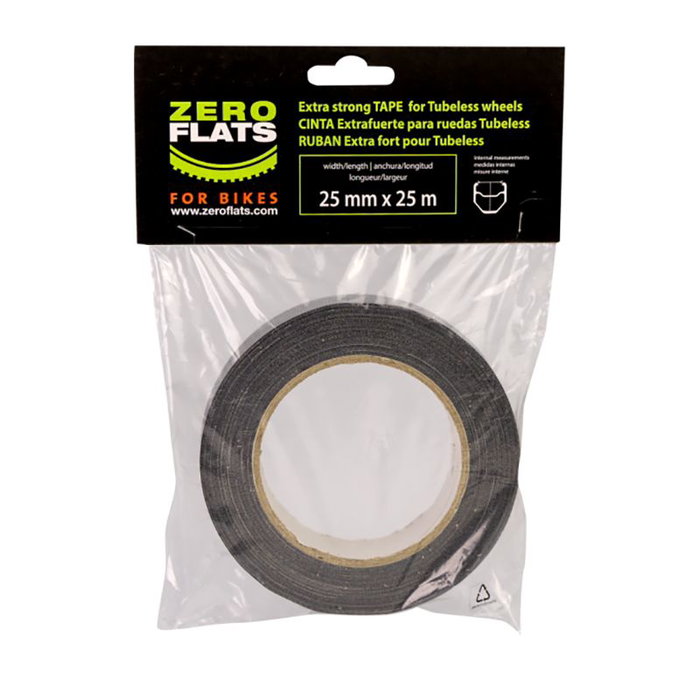 Zeroflats Cinta de sellado de llanta Tubeless 25 mm x 25 m para conversión Zeroflats Cinta de sellado de llanta Tubeless 25 mm x 25 m para conversión