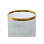 DKD Home Decor Portavelas de Cristal Transparente y Dorado 17x17x28 cm
