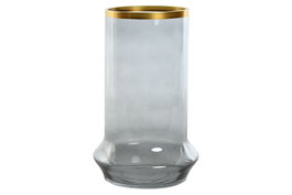 DKD Home Decor Portavela Transparente Dorado 17 x 28 x 17 cm