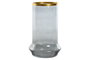DKD Home Decor Portavela Transparente Dorado 17 x 28 x 17 cm