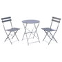 DKD Home Decor Mesa Terraza Y Jardin Gris Metal 60 x 71 x 60 cm Set de 3