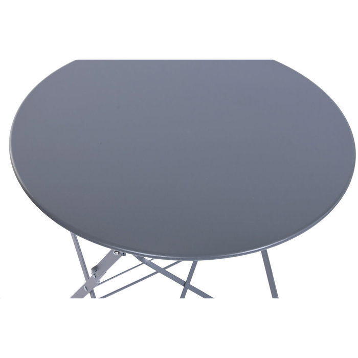 DKD Home Decor Mesa Terraza Y Jardin Gris Metal 60 x 71 x 60 cm Set de 3