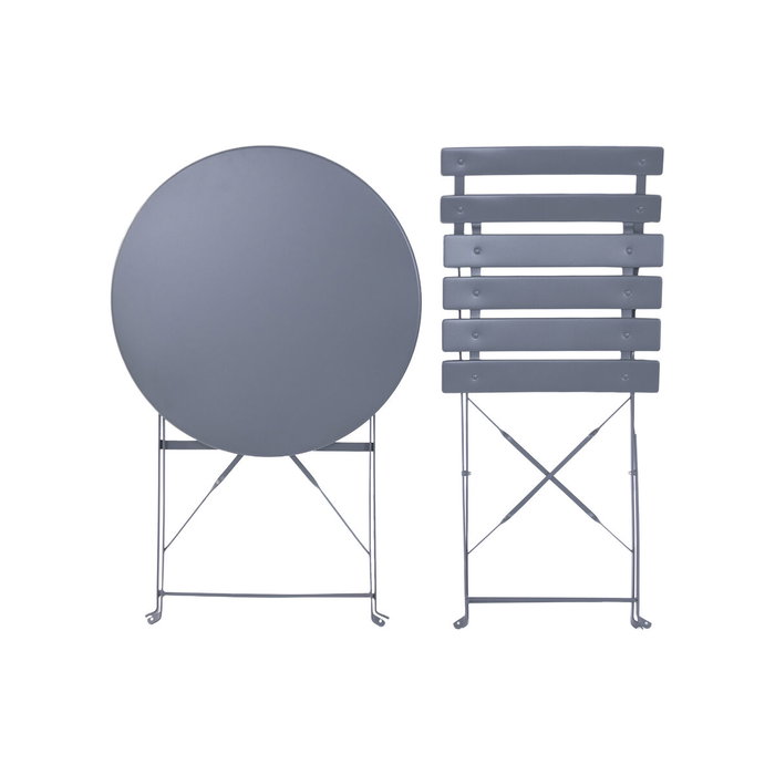 DKD Home Decor Mesa Terraza Y Jardin Gris Metal 60 x 71 x 60 cm Set de 3