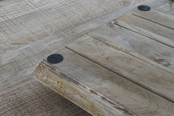 DKD Home Decor Mesa de Centro de Madera y Metal con Bandeja