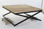 DKD Home Decor Mesa de Centro de Madera y Metal con Bandeja