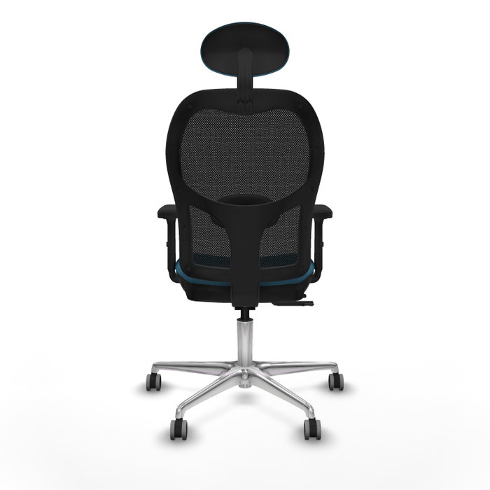 PIQUERAS Y CRESPO Silla de oficina Jorquera con mecanismo Sincro/Traslack, Verde petróleo y Negro