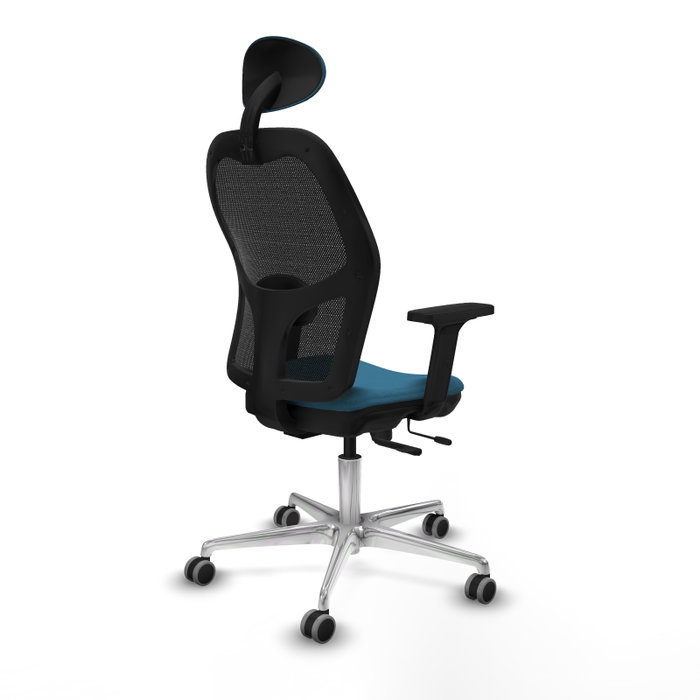 PIQUERAS Y CRESPO Silla de oficina Jorquera con mecanismo Sincro/Traslack, Verde petróleo y Negro