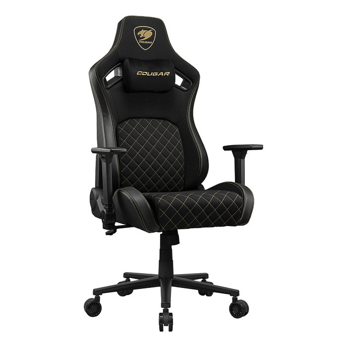 Cougar Silla Gaming Defensor Gold F CGR-DFF-GLB, Respaldo y Asiento Acolchado Tapizado en Tela Negro y Oro, Reposabrazos 4D, Para PC, Peso Usuario 120 kg Cougar Silla Gaming Defensor Gold F CGR-DFF-GLB, Respaldo y Asiento Acolchado Tapizado en Tela Negro y Oro, Reposabrazos 4D, Para PC, Peso Usuario 120 kg
