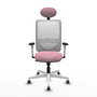 PIQUERAS Y CRESPO Silla de oficina Zulema con mecanismo Sincro Rosa y Blanco