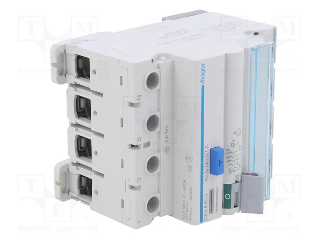HAGER Interruptor diferencial 40A 100mA 3+N Tipo A HAGER Interruptor diferencial 40A 100mA 3+N Tipo A