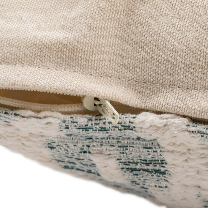 Cojín Blanco-Verde Algodón Decoración 40 X 60 cm (Set de 2)