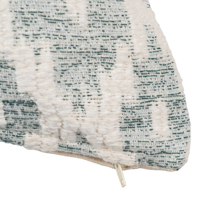 Cojín Blanco-Verde Algodón Decoración 40 X 60 cm (Set de 2)