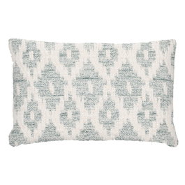 Cojín Blanco-Verde Algodón Decoración 40 X 60 cm (Set de 2)