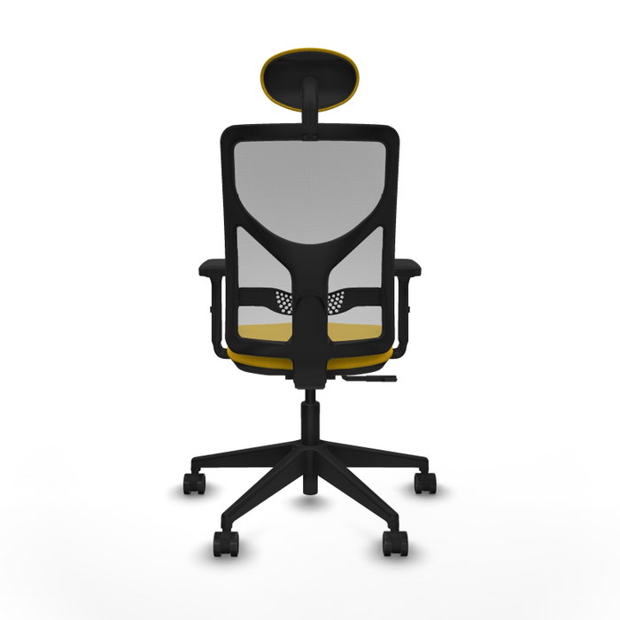 PIQUERAS Y CRESPO Silla de oficina Motilla con mecanismo Sincro, Amarillo y Gris