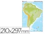 Teide Mapa mudo América del Sur físico Din A4 210 x 297 mm