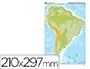 Teide Mapa mudo América del Sur físico Din A4 210 x 297 mm